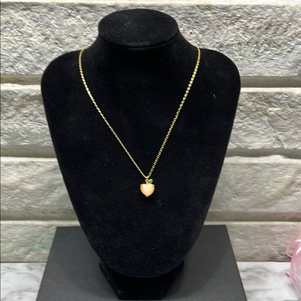 KATE SPADE GOLD PLATED PEACH NECKLACE NWT - Picture 2 of 8